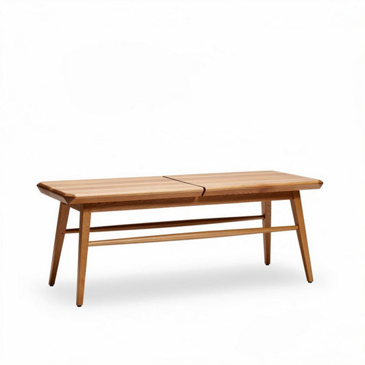 Salontafel van massief hout met uitschuifbare functie 120 x 60 x 40cm